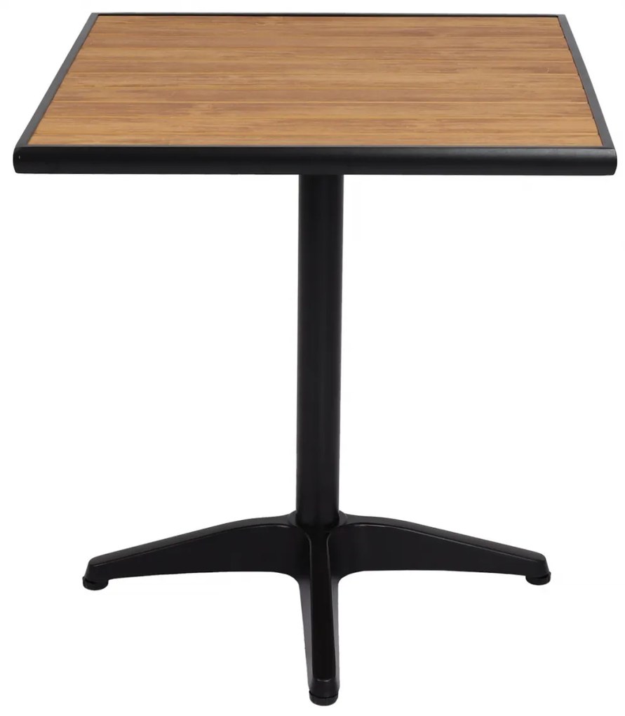 Záhradný stôl HWC-J95, hliník vzhľad dreva - čierna, teak hnedá