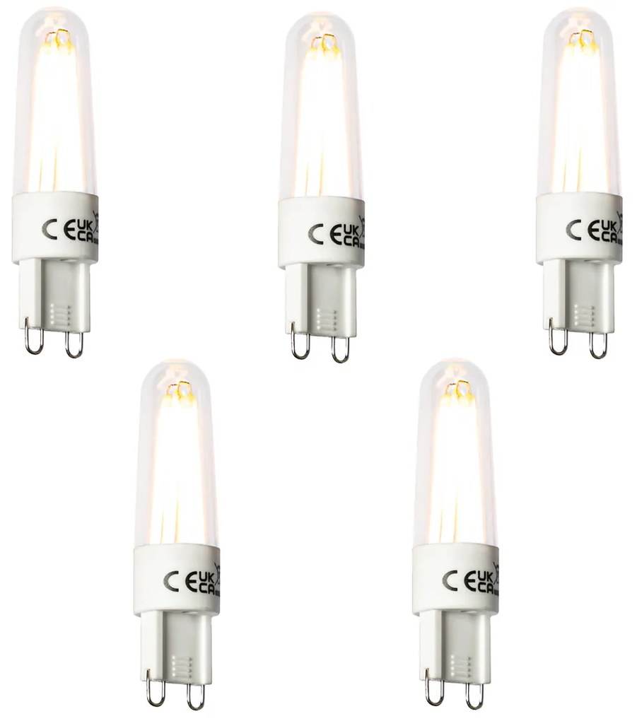 Sada 5 G9 LED filamentových žiaroviek 2,5W 240lm 2300K