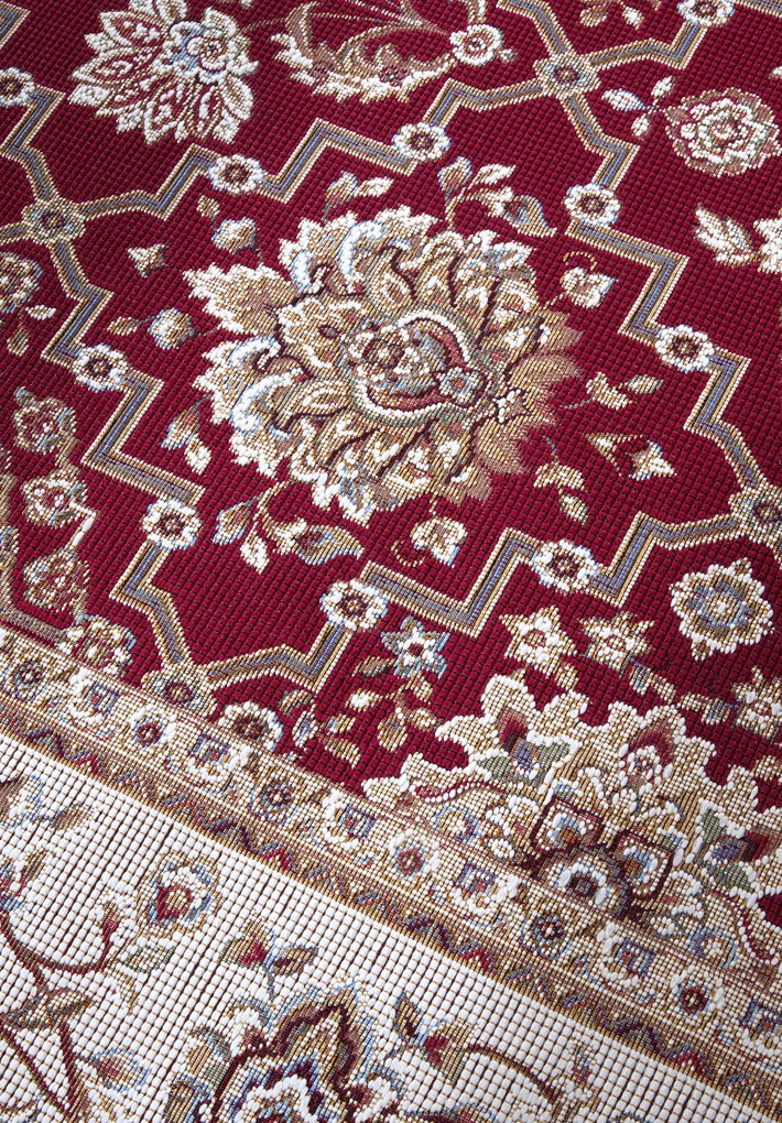 Villeroy & Boch, Kusový koberec Villeroy & Boch 106057 Red, Cream – na von aj na doma, 160x235, červená, chodba / predsieň