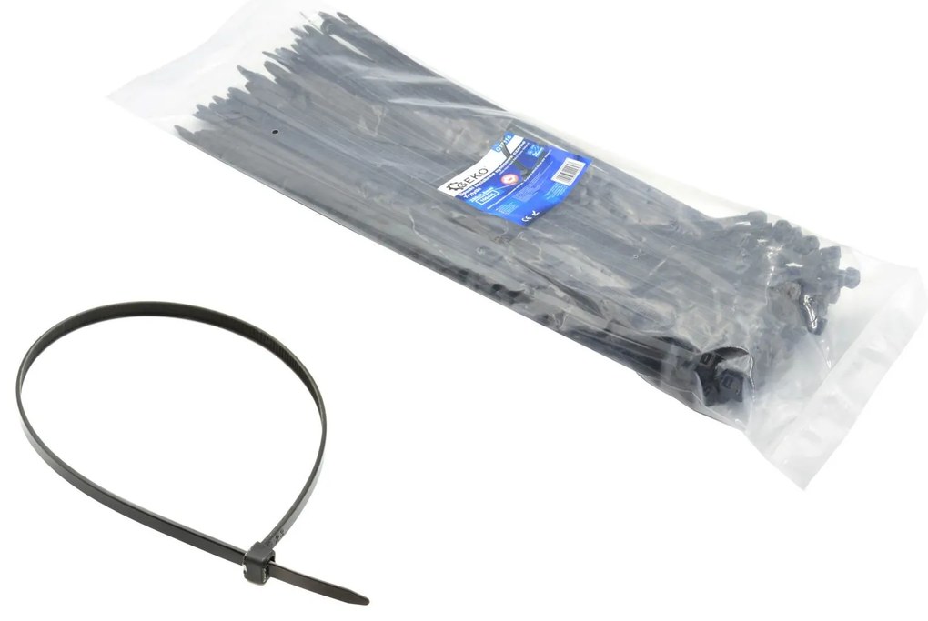 Geko Sťahovacie pásky 200x3,6mm BLACK