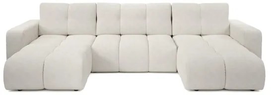 Rozkladacia čalúnená sedacia súprava ALMADA v tvare U s úložným priestorom béžová