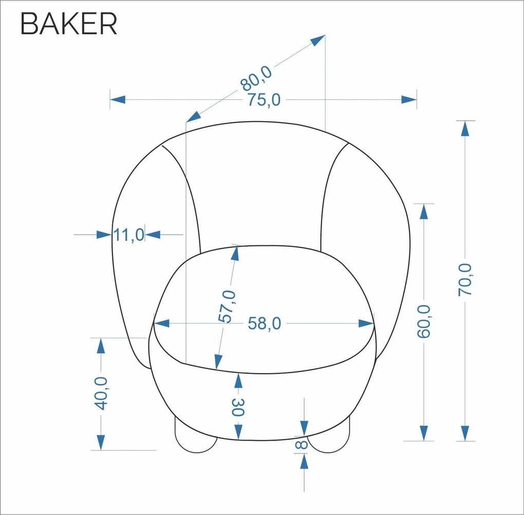 Čalúnené kreslo BAKER z masívu béžové
