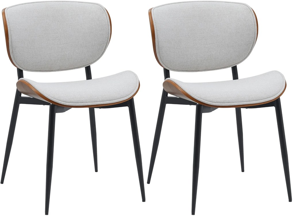 Set 2 jedálenských stoličiek Enid - látka - orech/krém