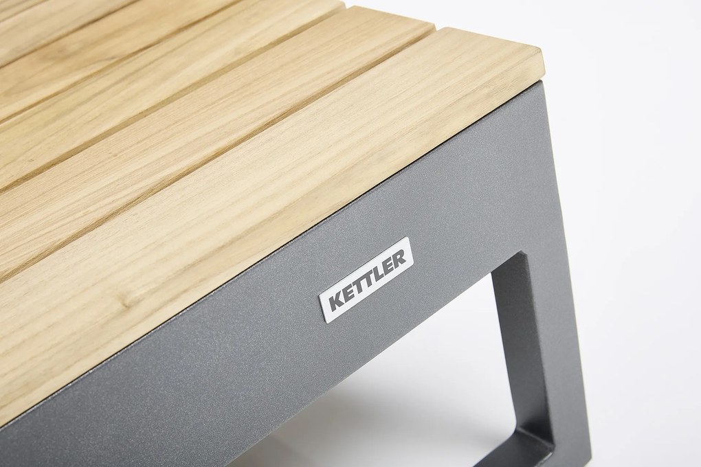 Ocean skid Platform konferenčný stolík sivo modrý / teak top