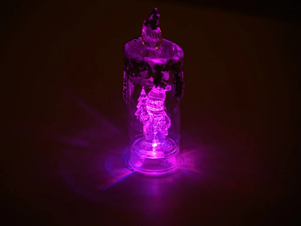 LED stĺpová sviečka SANTA 16 cm transparentná - viac variantov