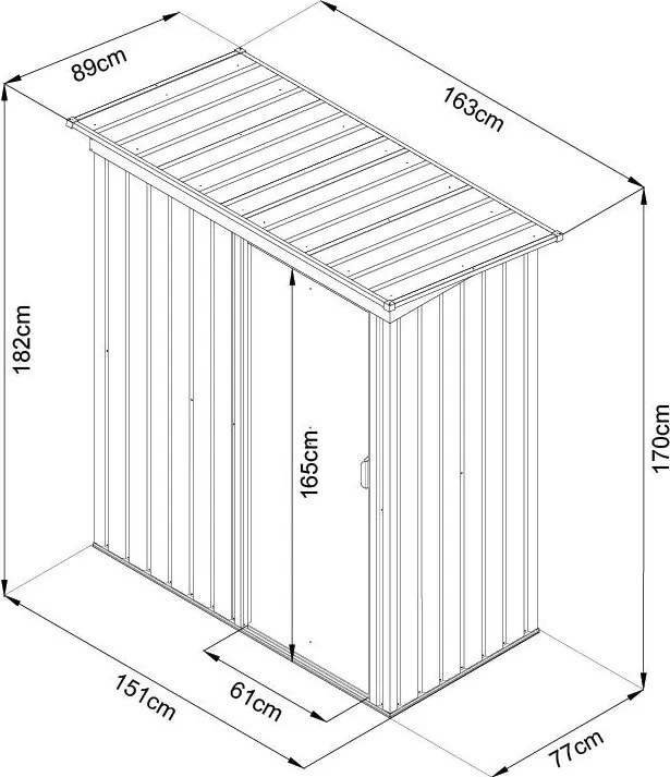 Záhradný domček na náradie Avenberg 1,63 x 0.89 m ANTRACIT F7