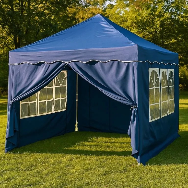 INSTENT záhradný párty stan - 3 x 3 m, modrá + 4 bočnice