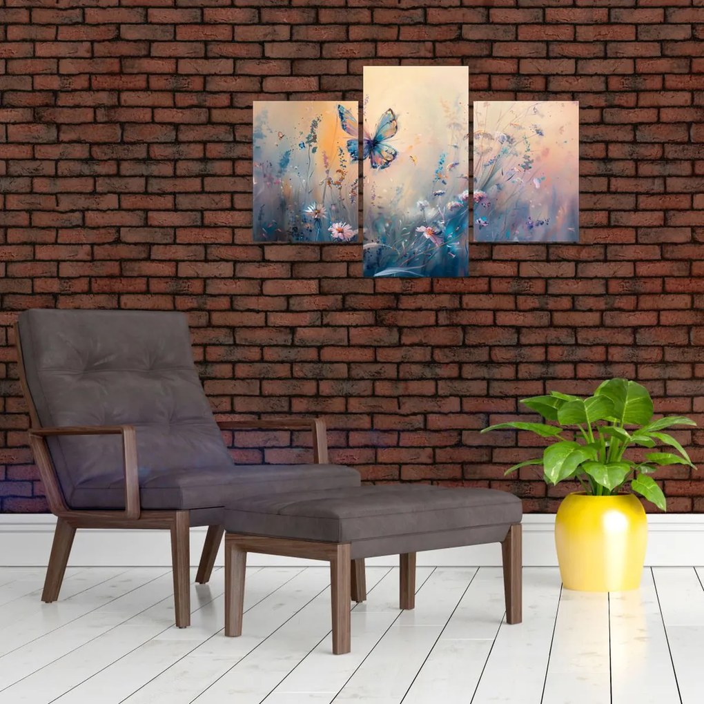 Obraz - Lúka s motýľom II. (90x60 cm)