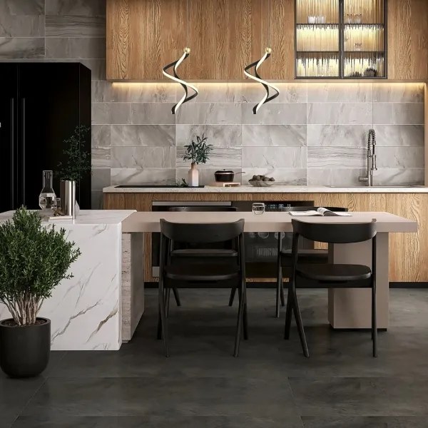 LED Luster na lanku COLIA LED/19W/230V čierna/zlatá