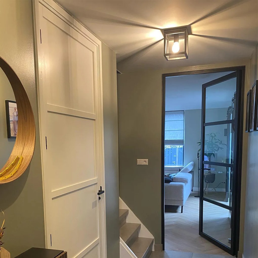 Priemyselné závesné svietidlo čierne - Cage