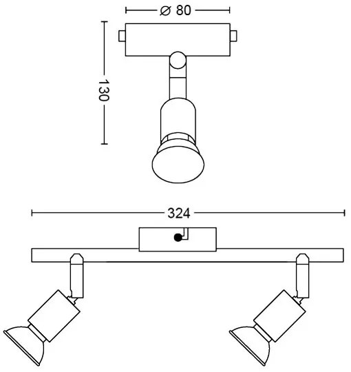 Philips - Bodové svietidlo LIMBALI 2xGU10/50W/230V čierna
