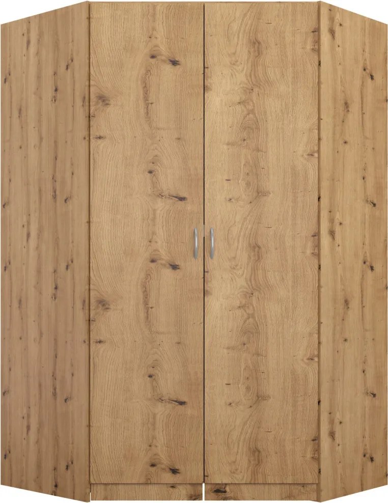 Rohová šatníková skriňa Case, dub artisan