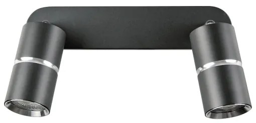 Bodové svietidlo BAMBOO 2xGU10/10W/230V čierna