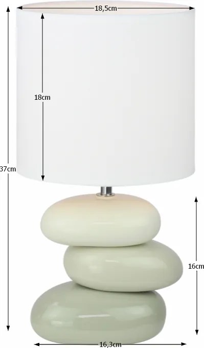 Stolná lampa Qenny Typ 4 - sivá / biela