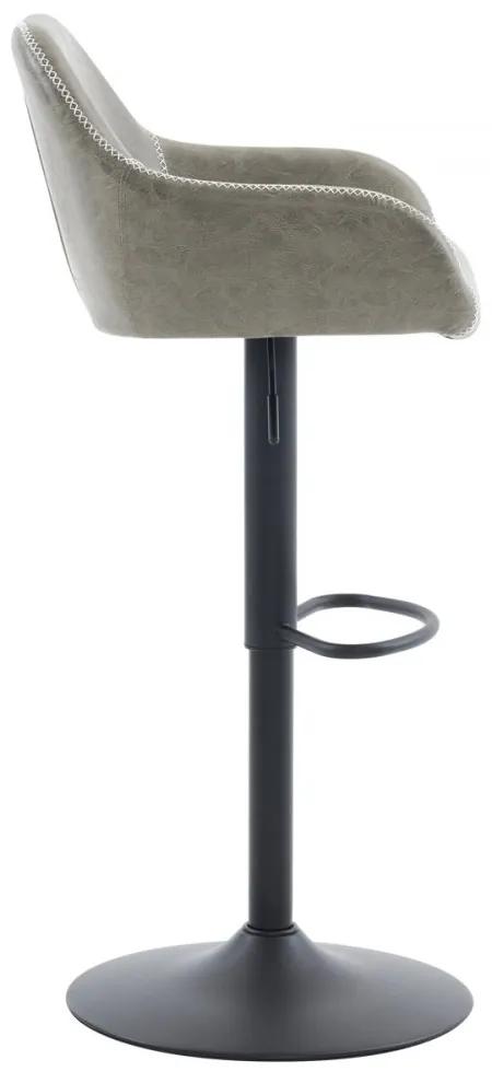 Barová stolička BRIO — kov, ekokoža, sivá