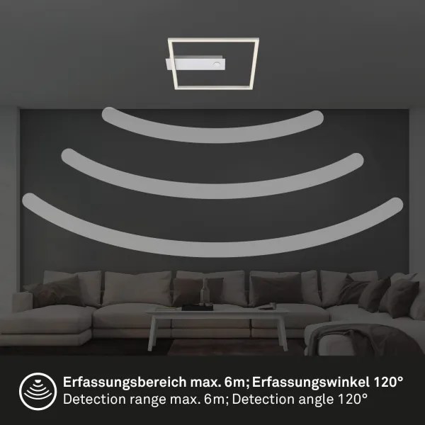 Briloner - LED stropné svietidlo so senzorom FRAME LED/14W/230V 3000K 30x32 cm matný chróm