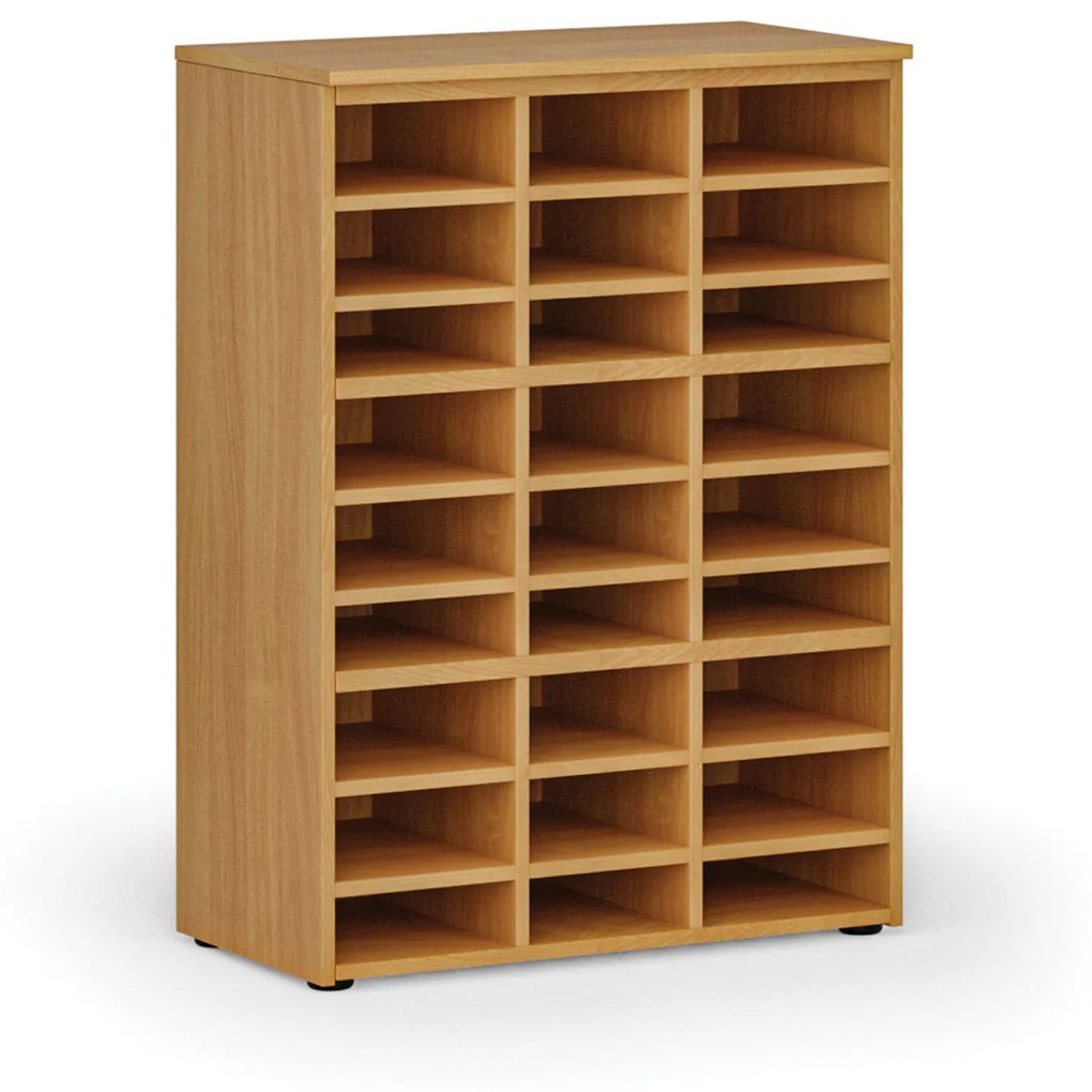 Triediaci regál PRIMO WOOD, 1087 x 800 x 420 mm, 27 priehradok, buk