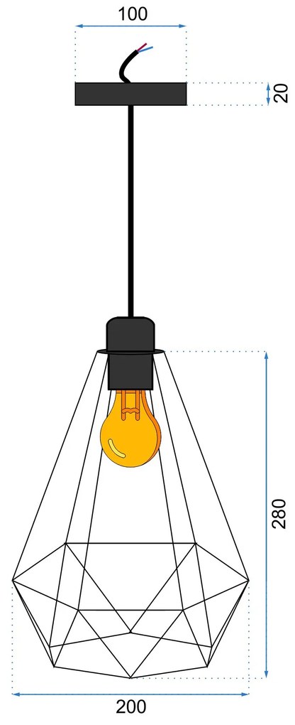 Toolight - Stropná lampa Reno 1xE27 180986, čierna, OSW-00011