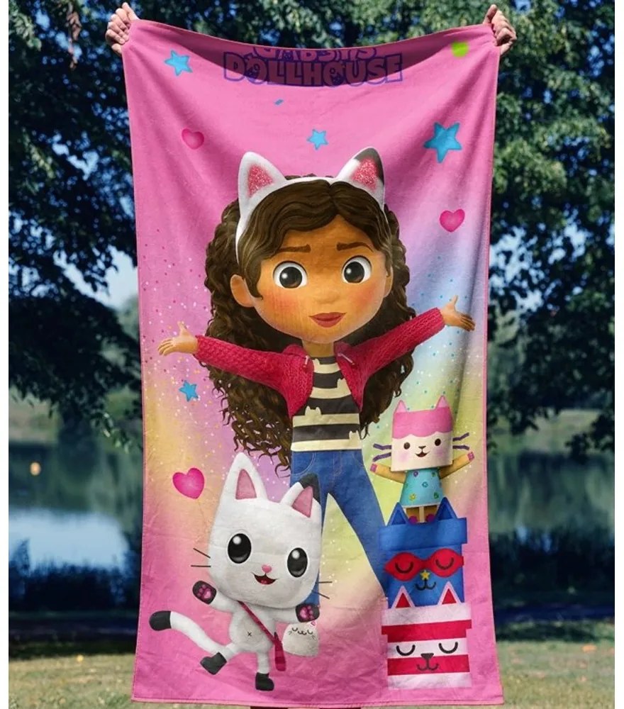 Bavlnená osuška Gábinin kúzelný domček - motív Prekvapenie - 100% bavlna - 70 x 140 cm