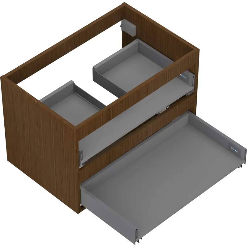 Mexen Box-A, závesná skrinka 70 cm, 2 zásuvky, orech, 91AX0-0700-470-2-86