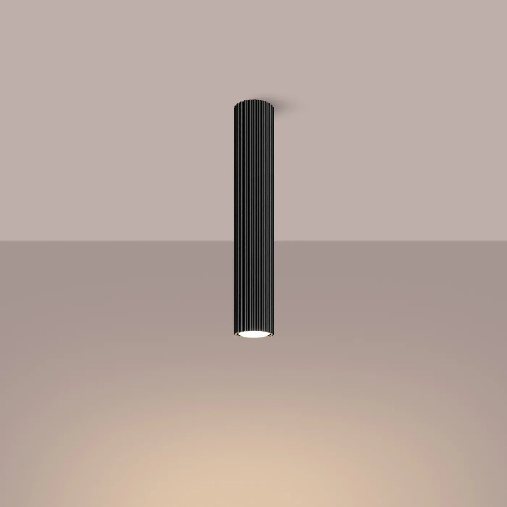 Stropné svietidlo Karbon, 1x čierne kovové tienidlo, (40 cm)