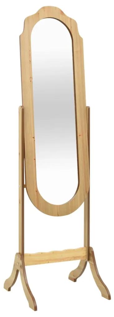 Samostatne stojace zrkadlo svetlé drevo 46x48x164 cm