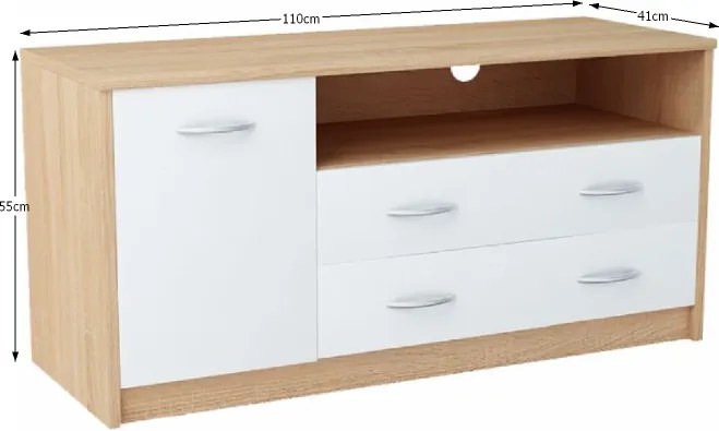 TV stolík Marker Typ 2 - dub sonoma / biela