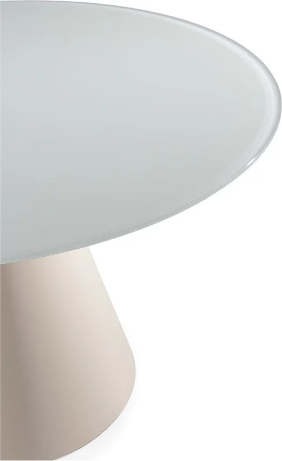 Okrúhly jedálenský stôl so sklenenou doskou ø 120 cm Vida – MOME