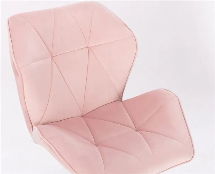 LuxuryForm DESIGN Stolička MILANO MAX VELUR na čiernom tanieri - svetloružová