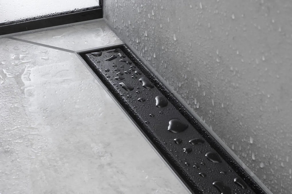 Hansgrohe RainDrain Match, vrchná sada sprchového žľabu 800 s výškovo nastaviteľným rámom, čierna matná, HAN-56038670
