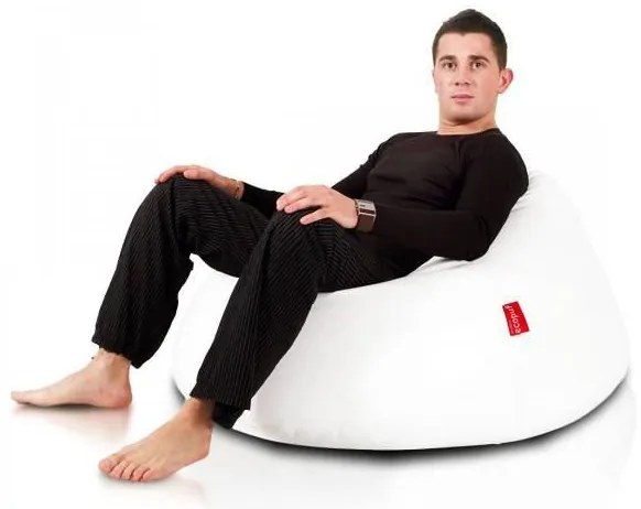 INTERMEDIC SK - Sedací vak Relax 110x70 cm | kreslo na oddych z ekokože alebo polyesteru, 300 l Farba: E01 - Biela (ekokoža)