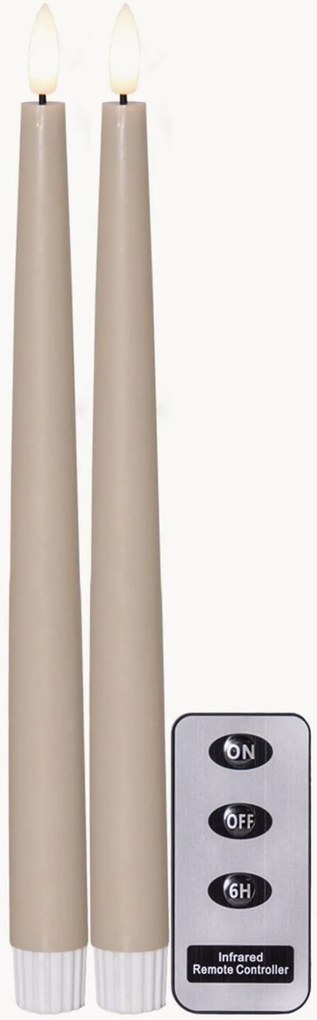 Dlhé LED sviečky's časovačom a diaľkovým ovládaním Flame Slim, 2 ks