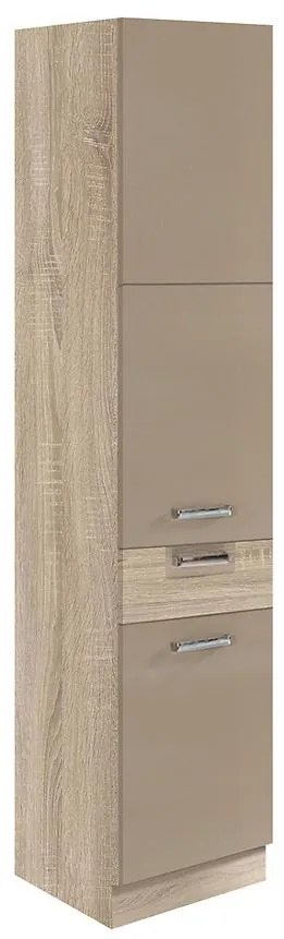 Kuchynská skrinka Premio 19D sonoma/biely/cappuccino lesk