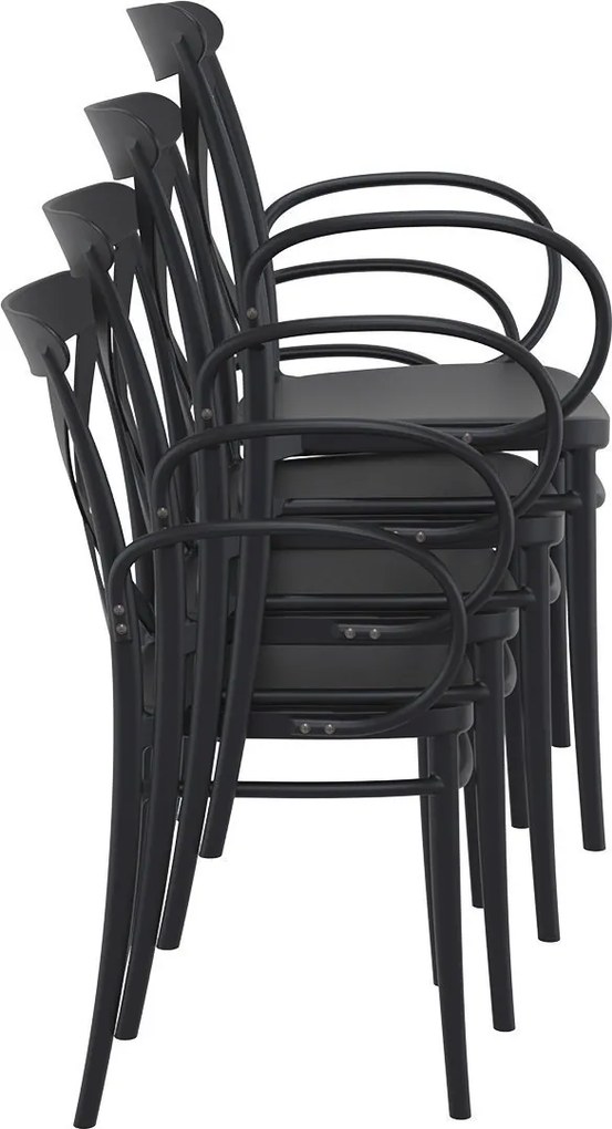 CROSS XL záhradná stolička s podrúčkami black