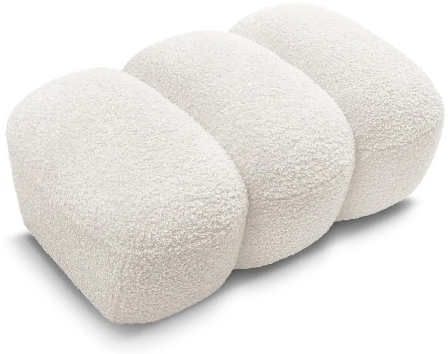 Biela podnožka z textílie buklé Hippolyte – Bobochic Paris