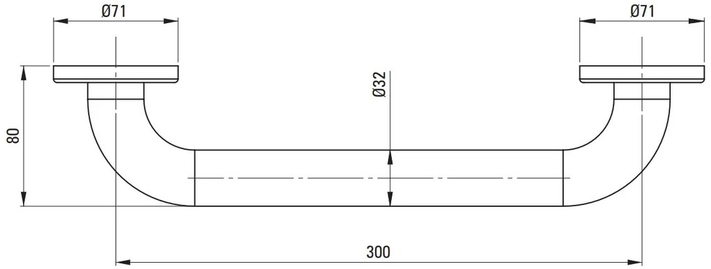 Deante Deante, držiak na stenu 30 cm, chrómová, DEA-NIL_041A