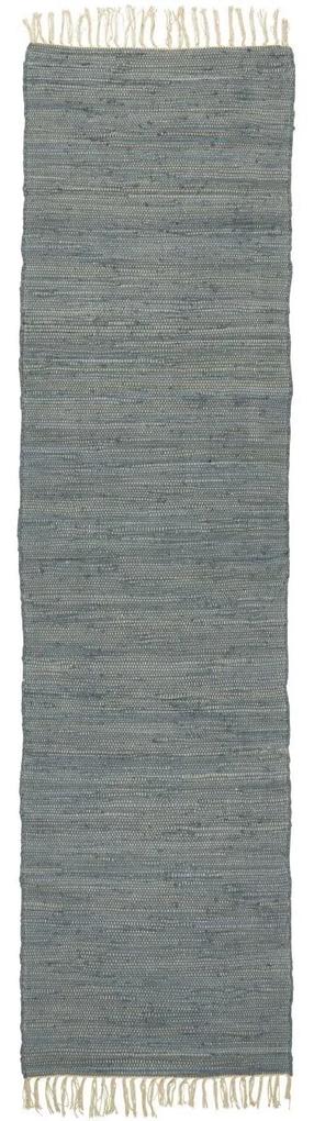 IB LAURSEN Bavlnený behúň na podlahu Blue 250 x 60 cm