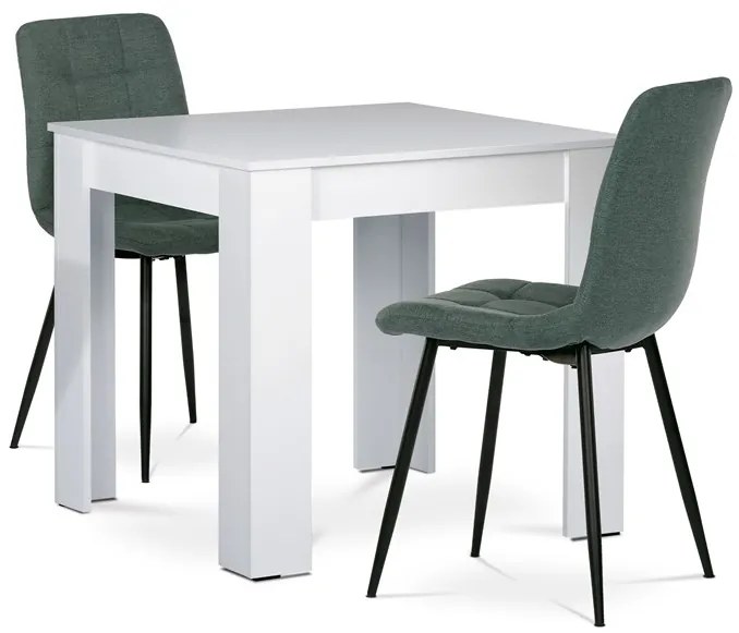 Autronic BONTEC Jedálenský set s 2 stoličkami, 80x80x75cm, mdf, biela, B080WTCT281GRN Farba: Biela