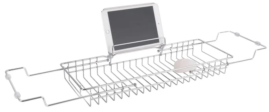 Nastaviteľný kovový držiak na vanu v striebornej farbe PT LIVING Tub, 61 - 86 cm