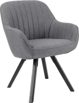 Jedálenská stolička Chrissy, stredne šedá tkanina%