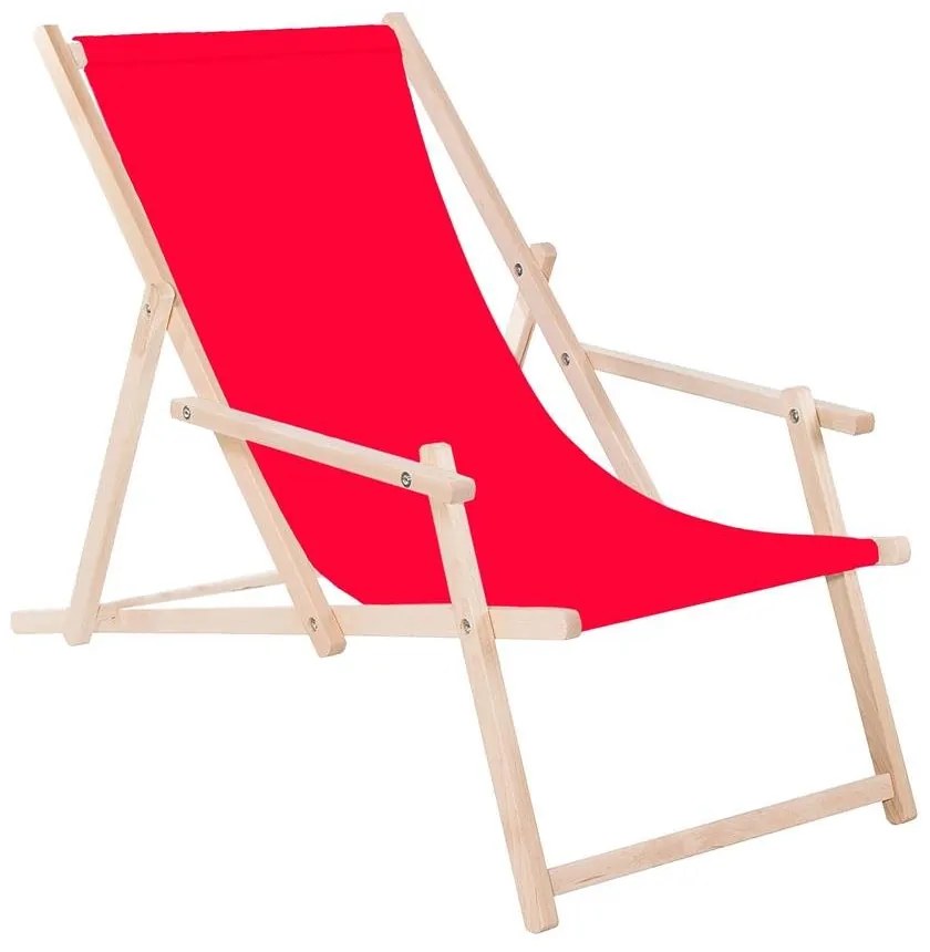 Drevené lehátko SPRINGOS DC003 OXFORD10 - červené