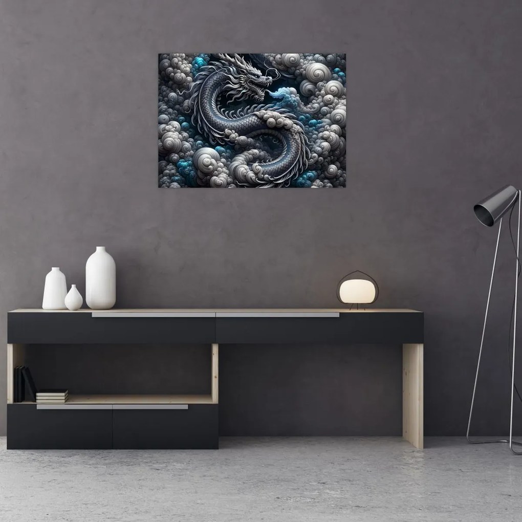 Obraz – Drak v dyme (70x50 cm)