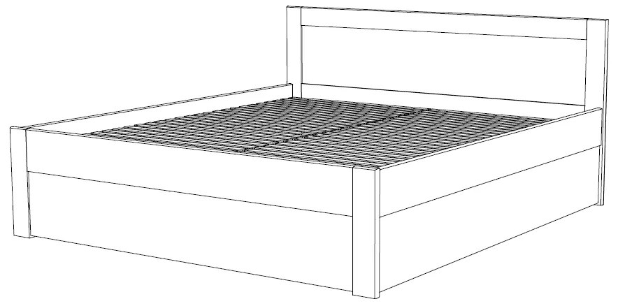 BMB MARIKA FAMILY - masívna buková posteľ s úložným priestorom 160 x 200 cm, buk masív