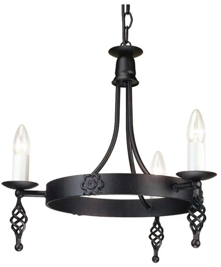 Elstead BY3-BLACK - Luster na reťazi BELFRY 3xE14/60W/230V