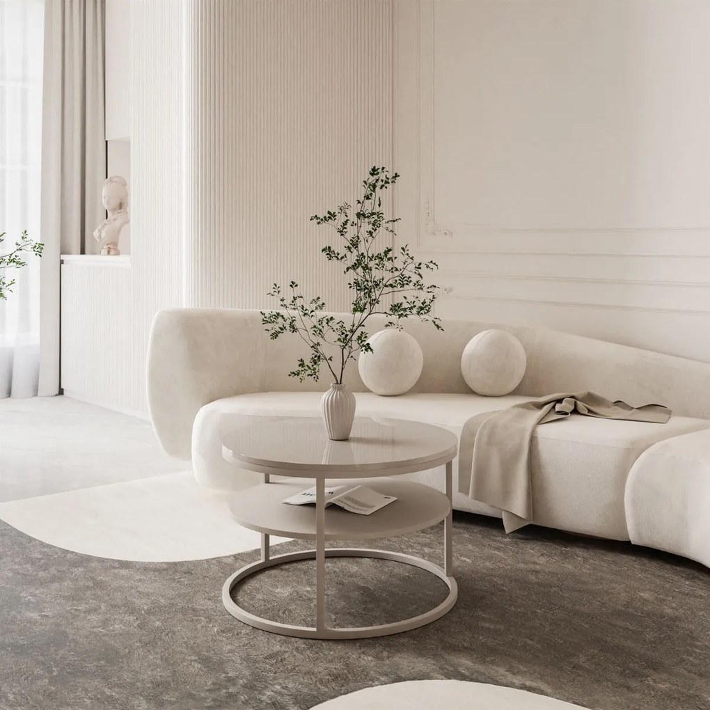 KONFERENČNÝ STOLÍK LEONARDO S POLICOU KAŠMÍR LESKLÝ