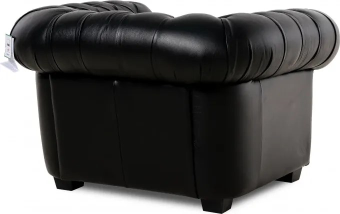 Kožené kreslo CHESTERFIELD, sivá (Rimini)