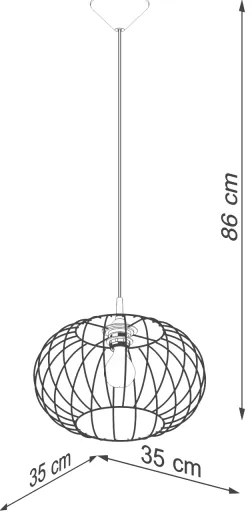 Sollux SL.1185 - Luster na lanku TSUNO 1xE27/15W/230V čierna