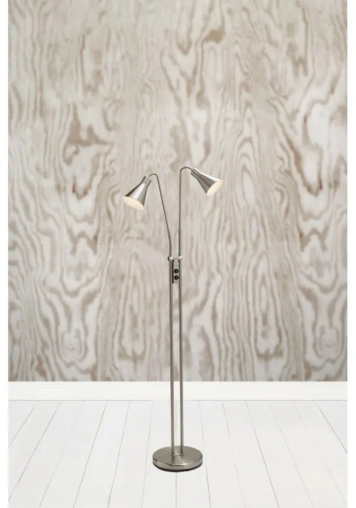 Stojacia lampa v striebornej farbe s kovovým tienidlom (výška 150 cm) Odense – Markslöjd