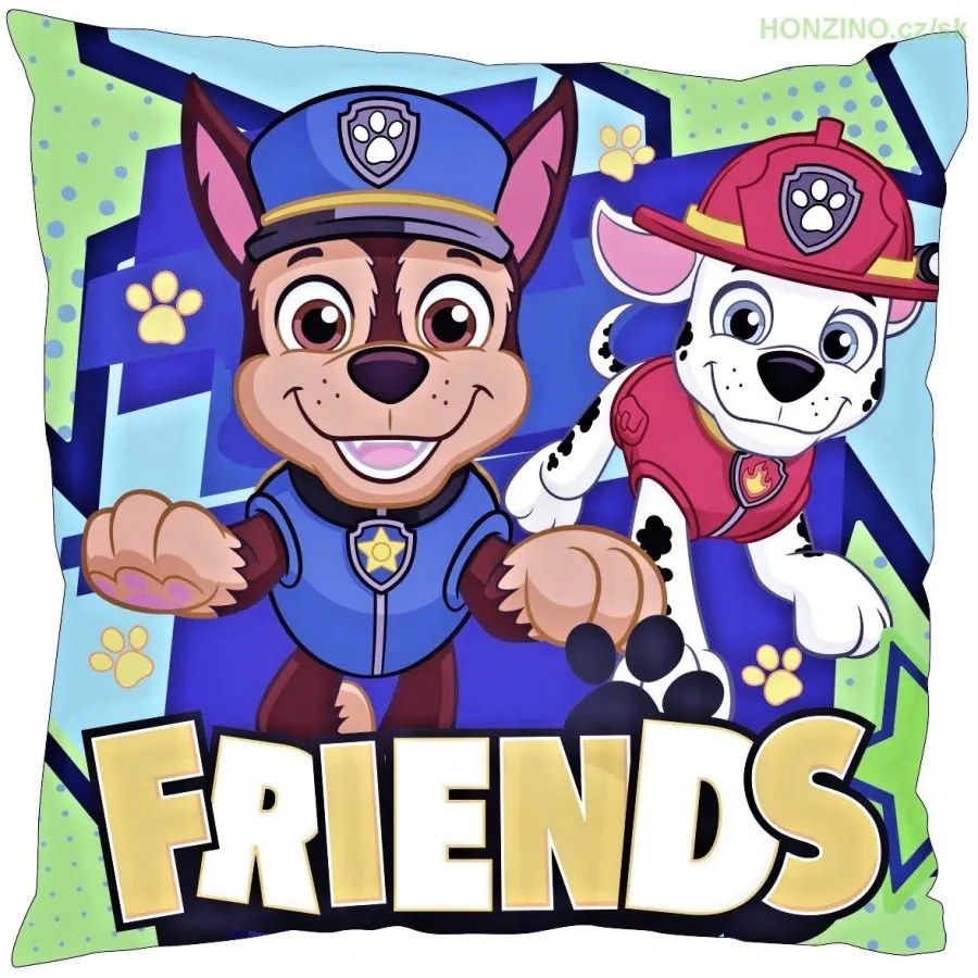 Obojstranný detský vankúš Paw Patrol - Tlapková patrola - motív Friends - 40 x 40 cm