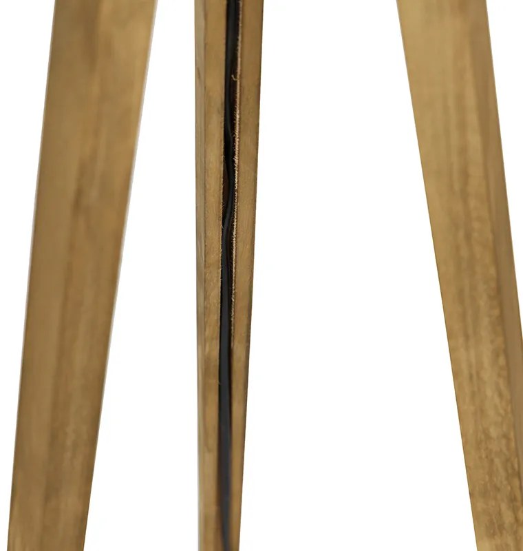 Vidiecka stojaca lampa statív vintage drevo - Tripod Classic